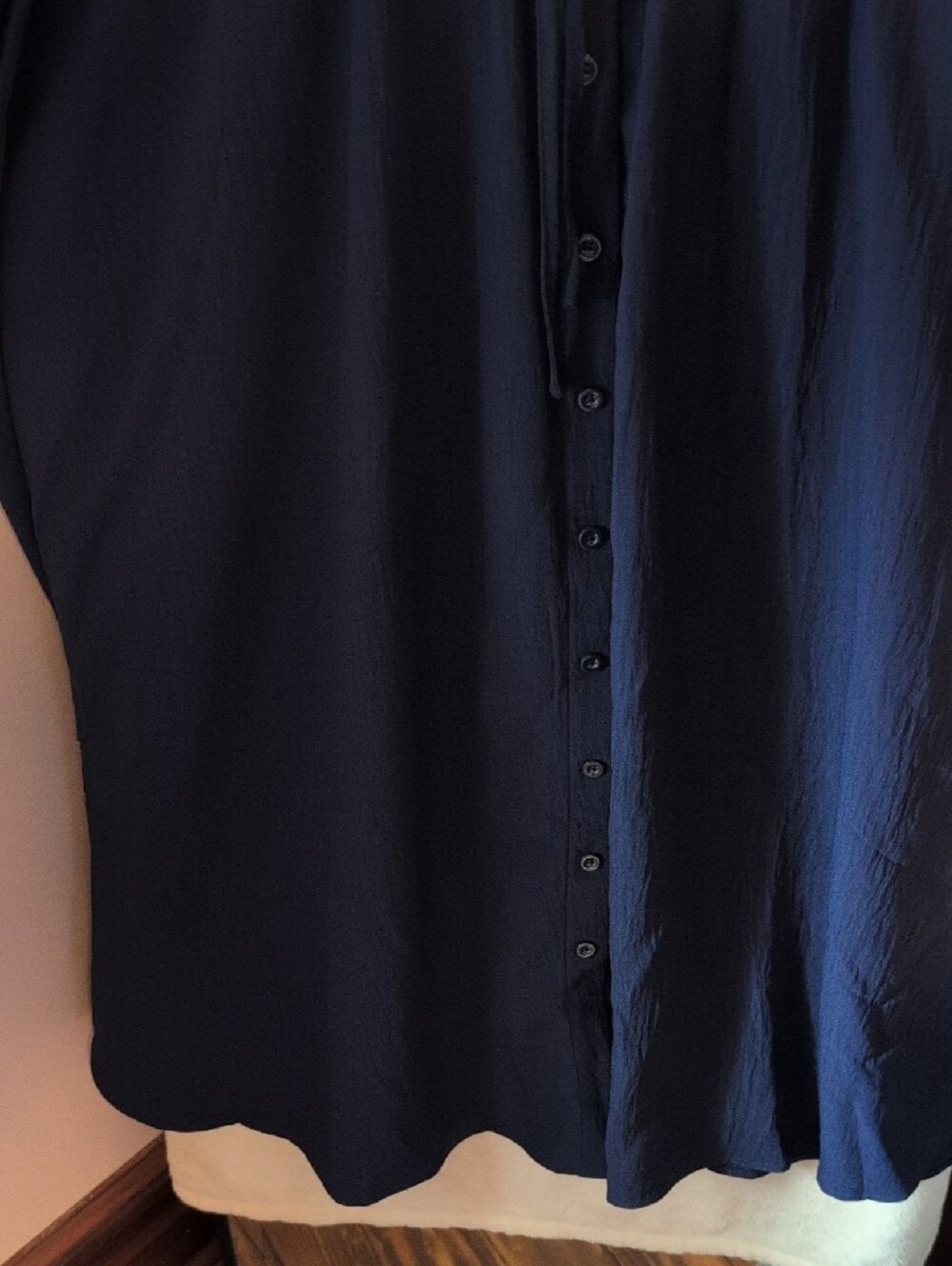 torrid Navy Button-Front Drawstring Midi Dress - Picture 4 of 8